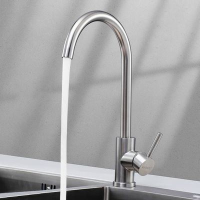 304 Edelstahl Küchenspülkanal Einfachkalt Universal drehbarer heißer und kalter Wasserhahn
