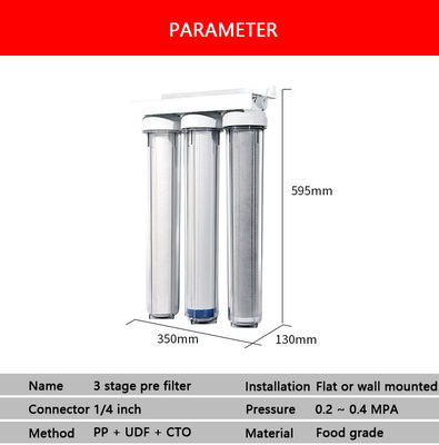 20" x 2,5" Big Blue Drei-Gehäuse Filtrationssystem für hohe Kapazität Wasserfiltration