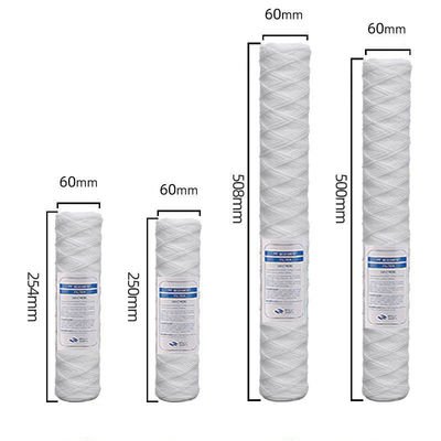 10 20 30 40 Zoll 1 5 10 20 50 100 Mikron String Wund PP Garn Filterpatrone zur Vorbehandlung von RO