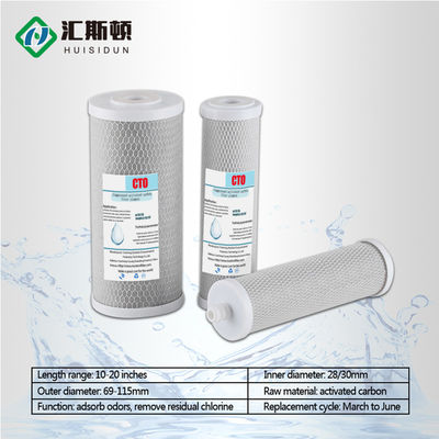 Hochabsorption 10 Zoll 20 Zoll Kokosnuss Schale Aktivierter Block Kohlenstoff Wasserreiniger 220V